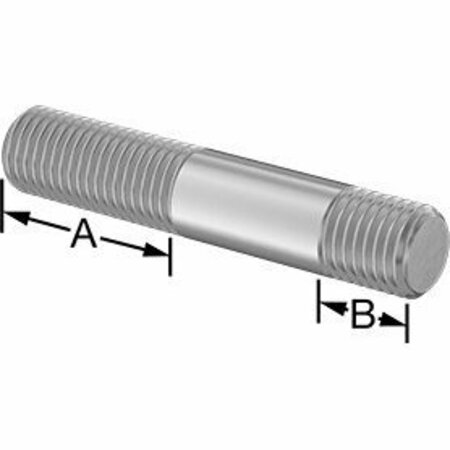 BSC PREFERRED Threaded on Both Ends Stud 18-8 Stainless Steel M16 x 2mm Size 38mm and 16mm Thread Lngth 86mm Long 5580N239